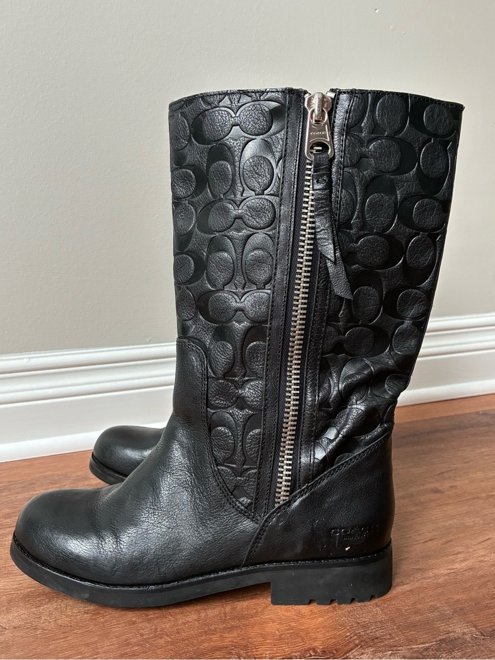 Coach Valentine Leather Signature Monogram Embossed Boots, A7785 - Picture 8 of 15